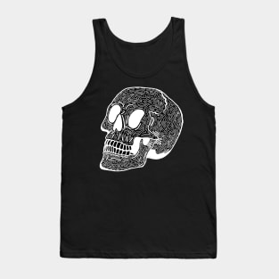 Skull Doodle (Black) Tank Top